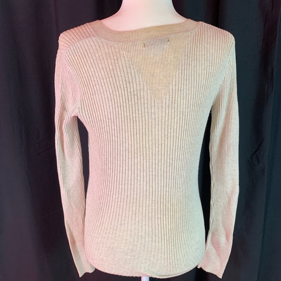 Gap ribbed cream ribbed sweater size L - Picture 3 of 7